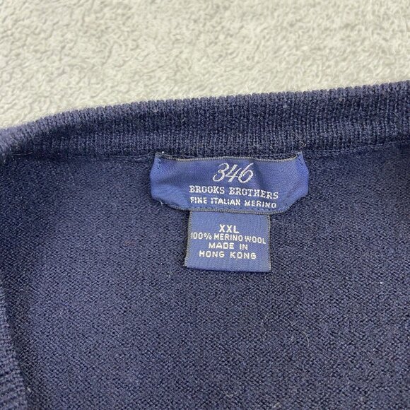 Brooks Brothers 100% Merino Wool Sweater Vest Fits Mens M Tag 2XL SHRUNK READ - Picture 3 of 7